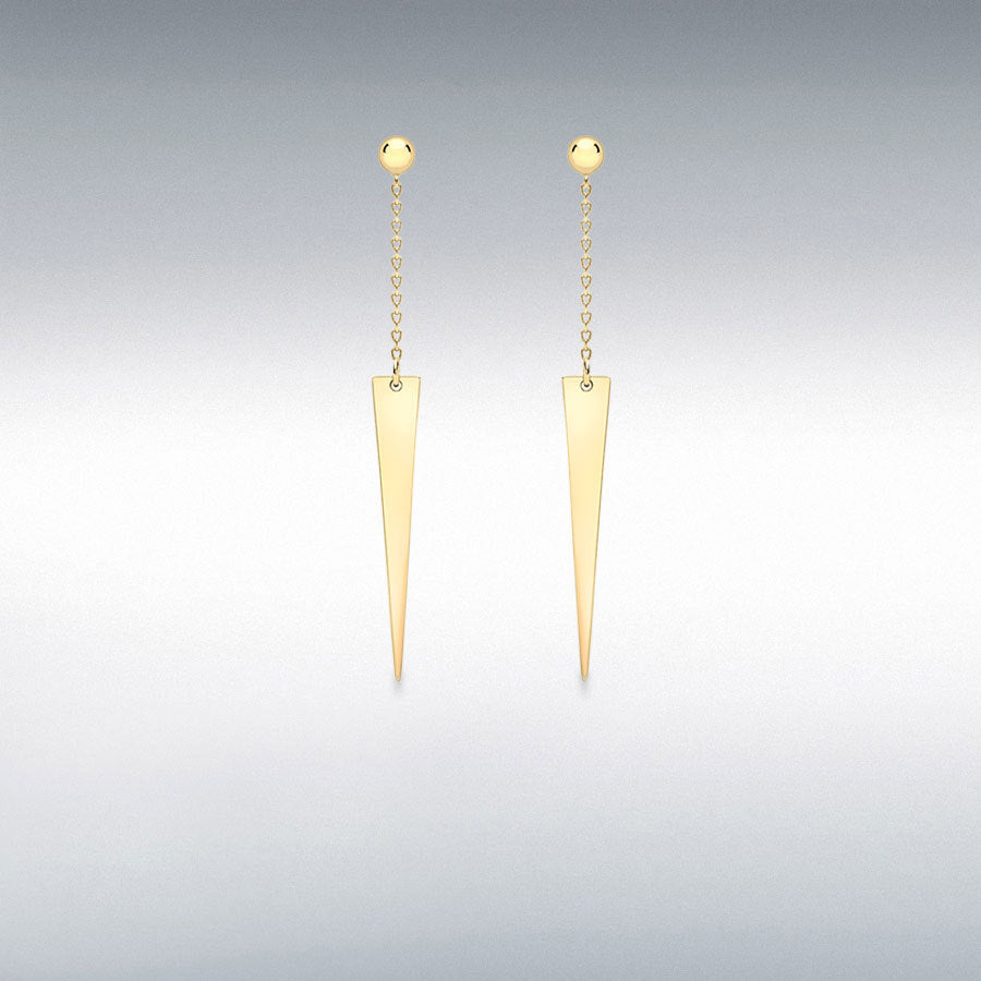 9ct Yellow Gold Spear Drop Earrings