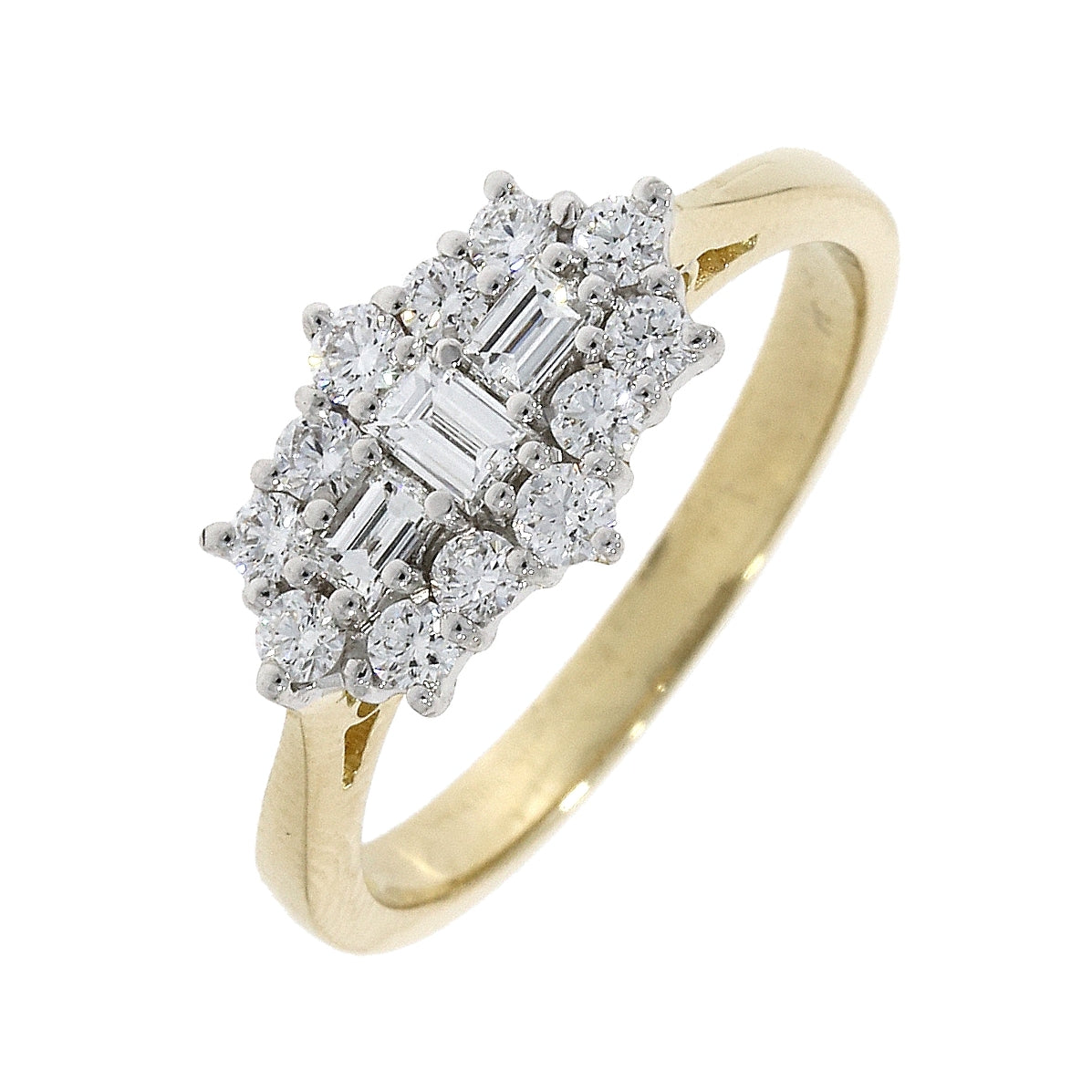 18ct Yellow Gold 0.58ct Cluster Diamond Ring