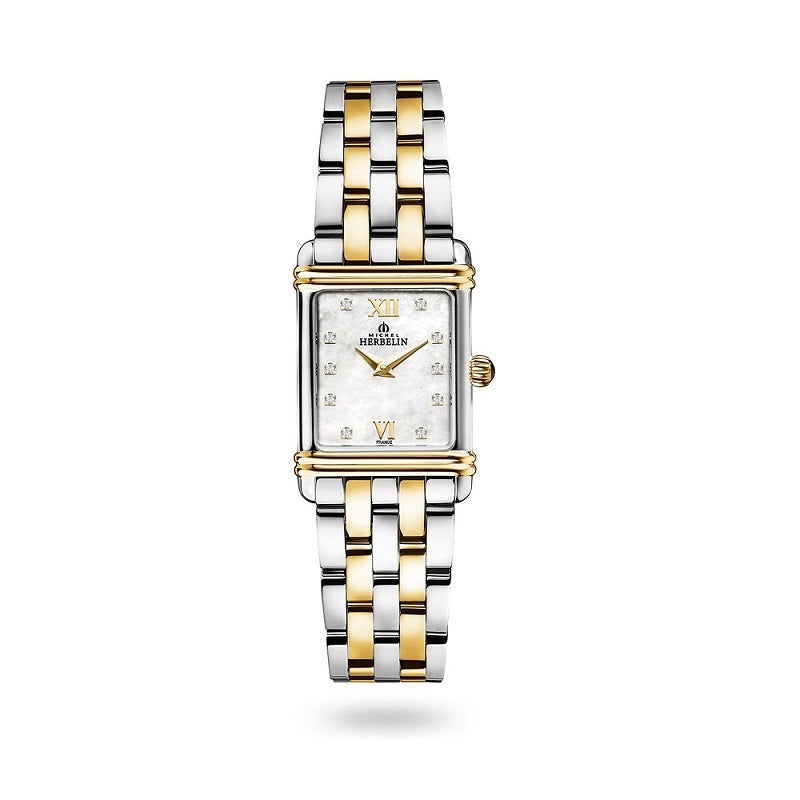Ladies Two Tone Herbelin Art Deco Watch on Bracelet