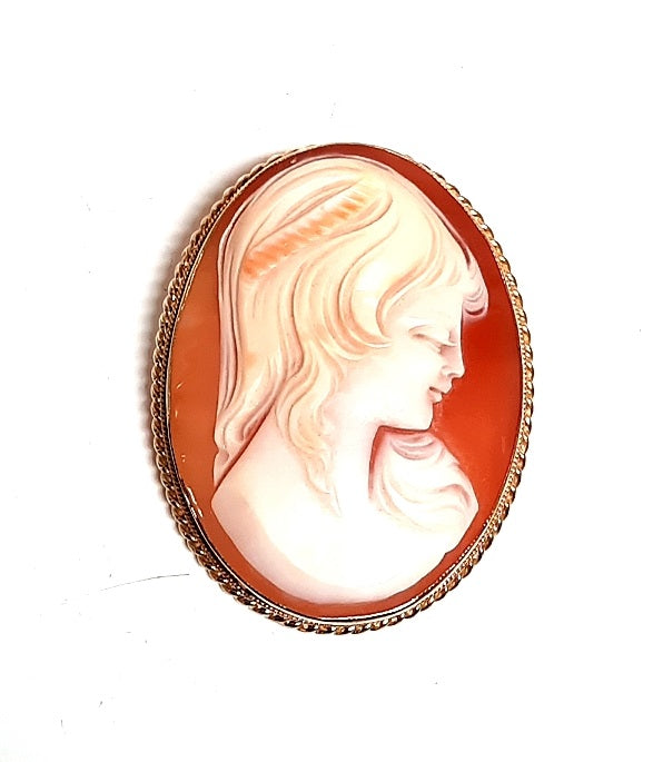 Pre Owned 9ct Yellow Gold Cameo Brooch