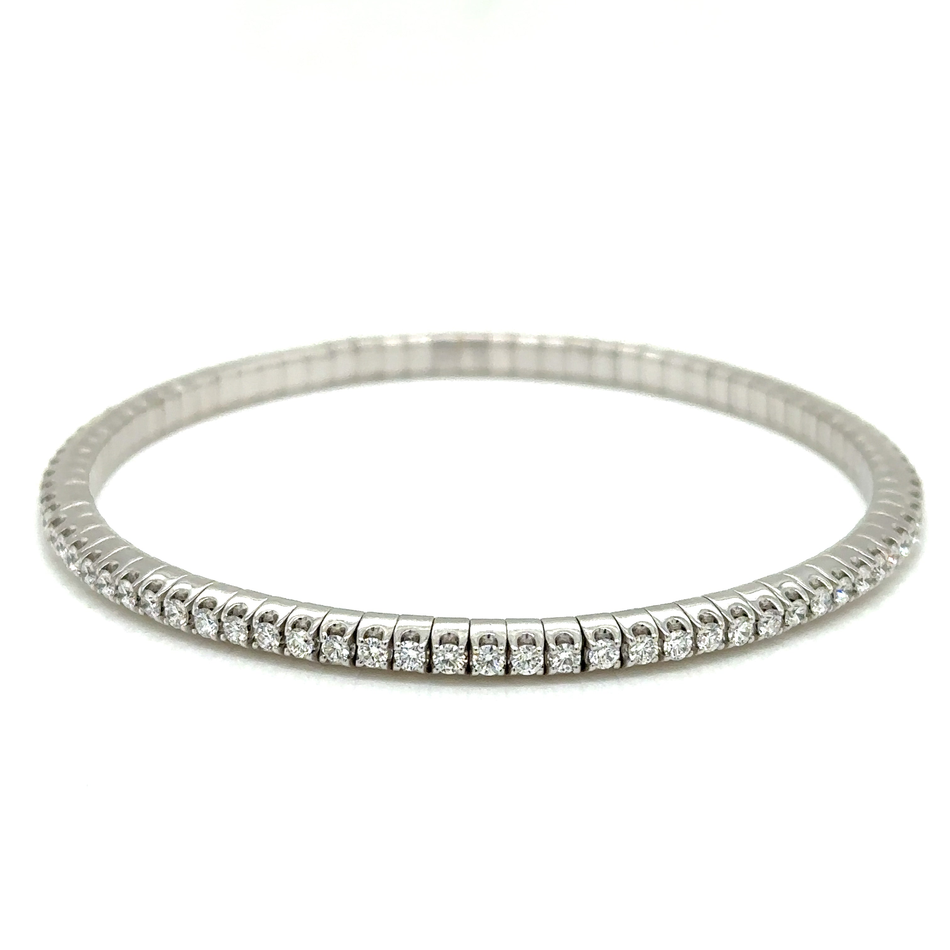 18ct White Gold 2.06ct Diamond Flexi Bangle