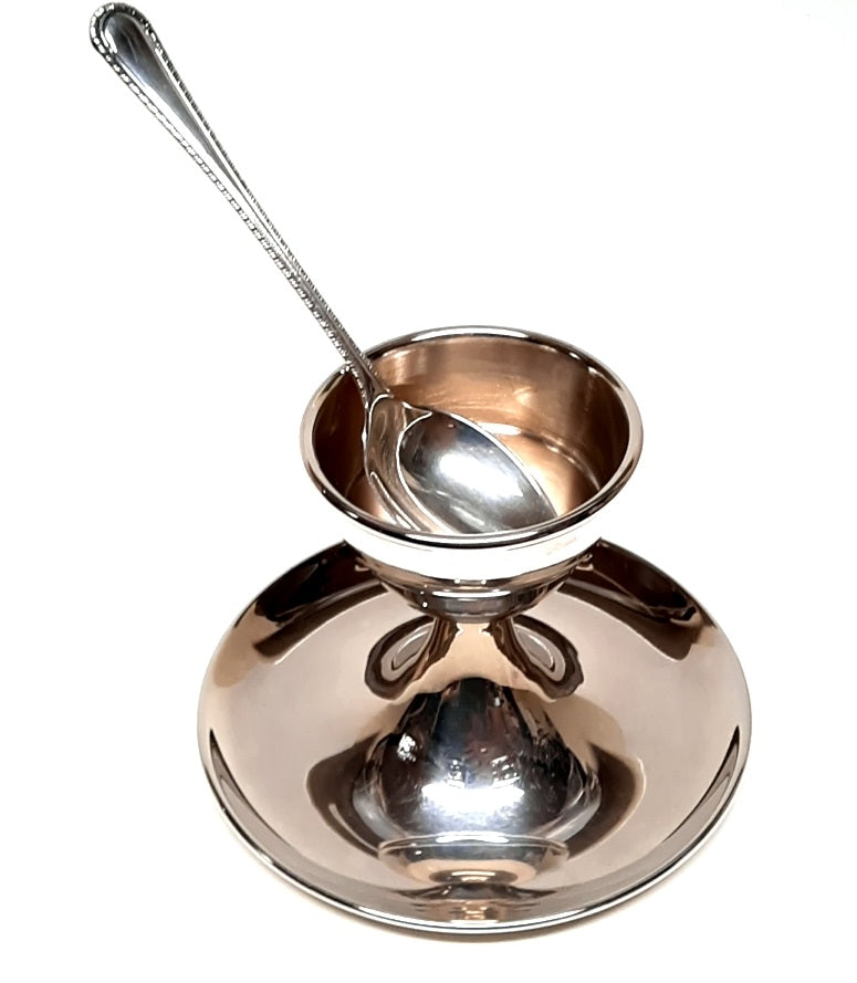 Pre Owned Sterling Silver Egg Cup and Spoon