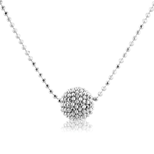 Silver Glitter Ball Necklace
