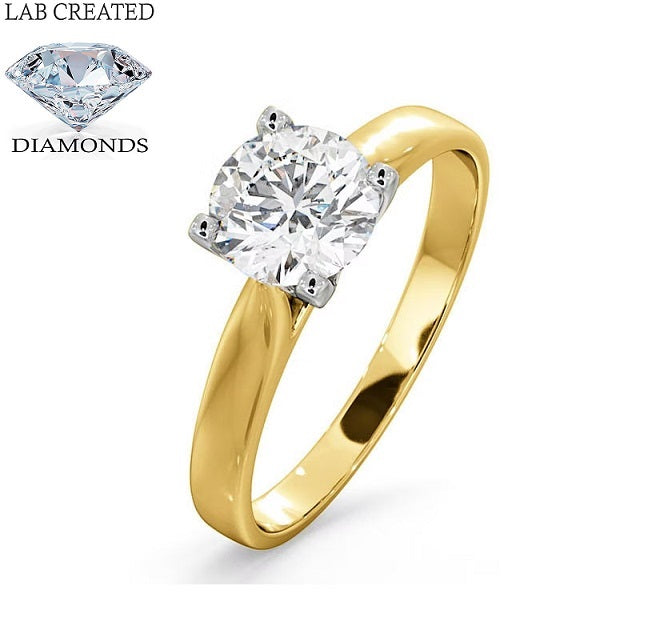 18ct Yellow Gold 2.29ct Lab Grown Diamond Solitaire Ring