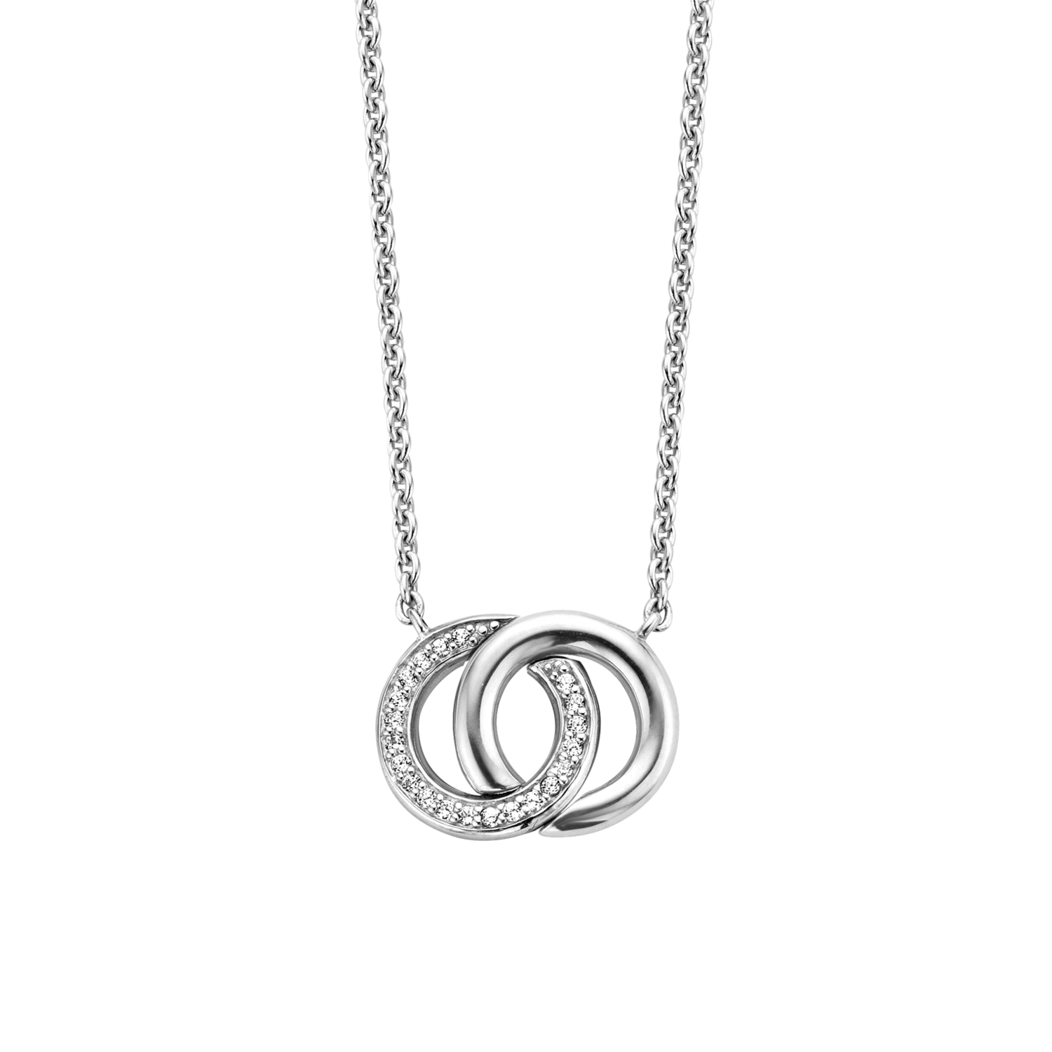Ti Sento Interlocking Double Circle Necklace