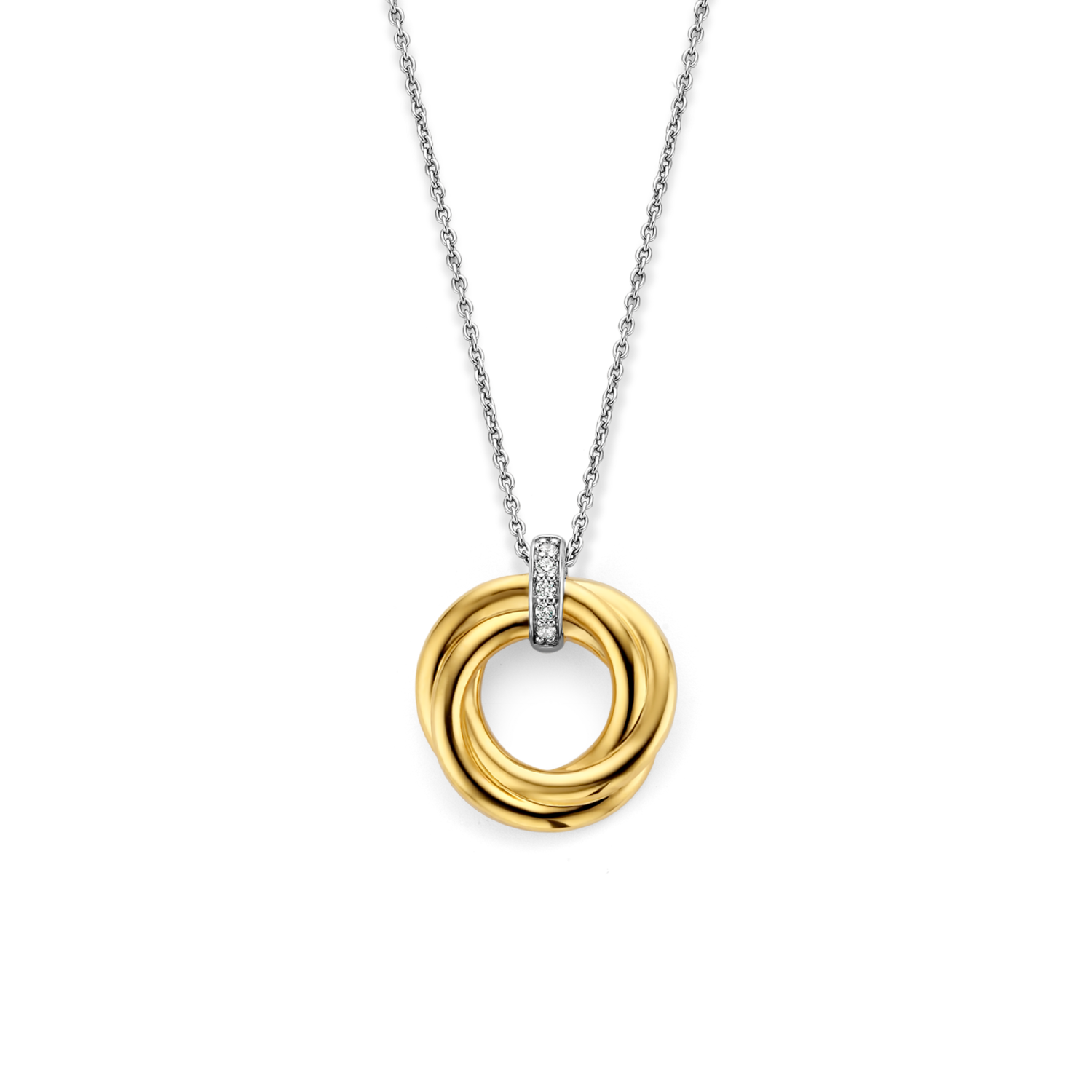 Ti Sento 2 Colour Twist Circle Necklace