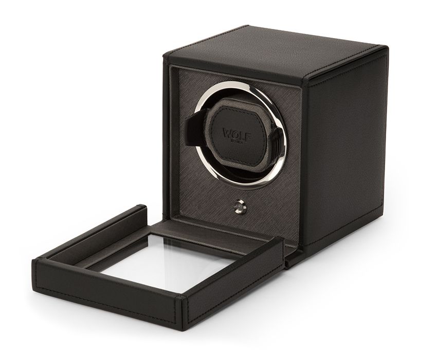 Black Wolf Cub Watch Winder With Cover