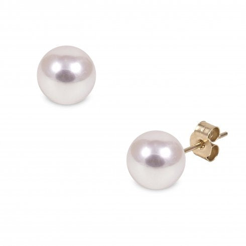 9ct Yellow Gold 8mm Cultured Pearl Stud Earrings