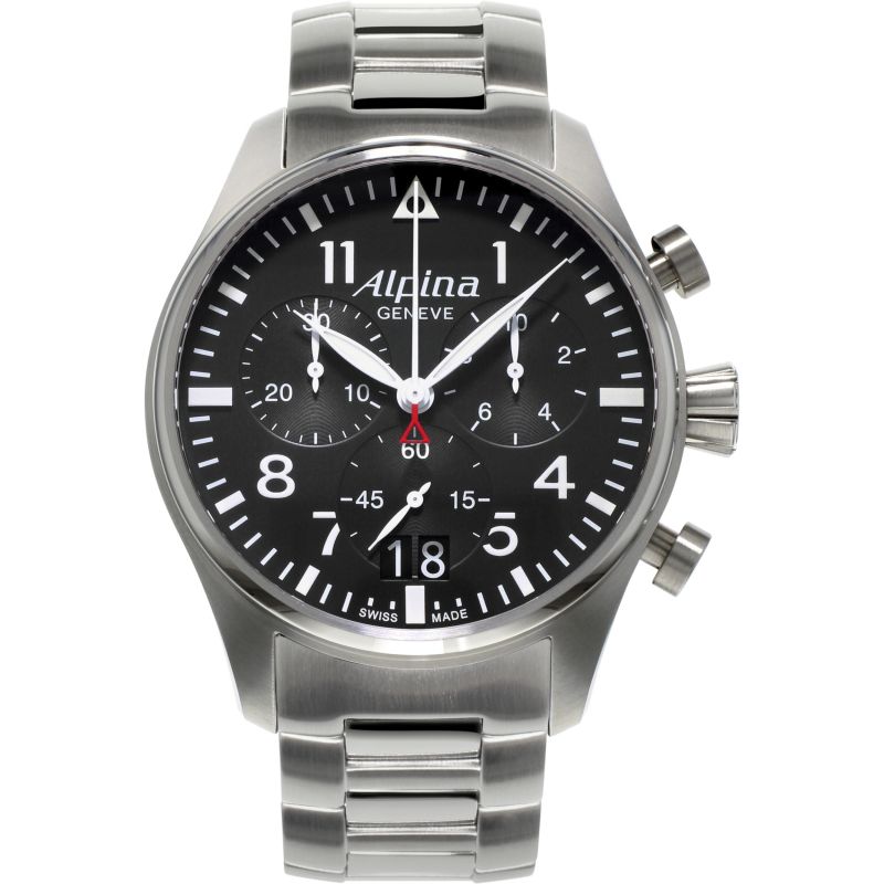 Mens Alpina Startimer Pilot Chronograph Watch