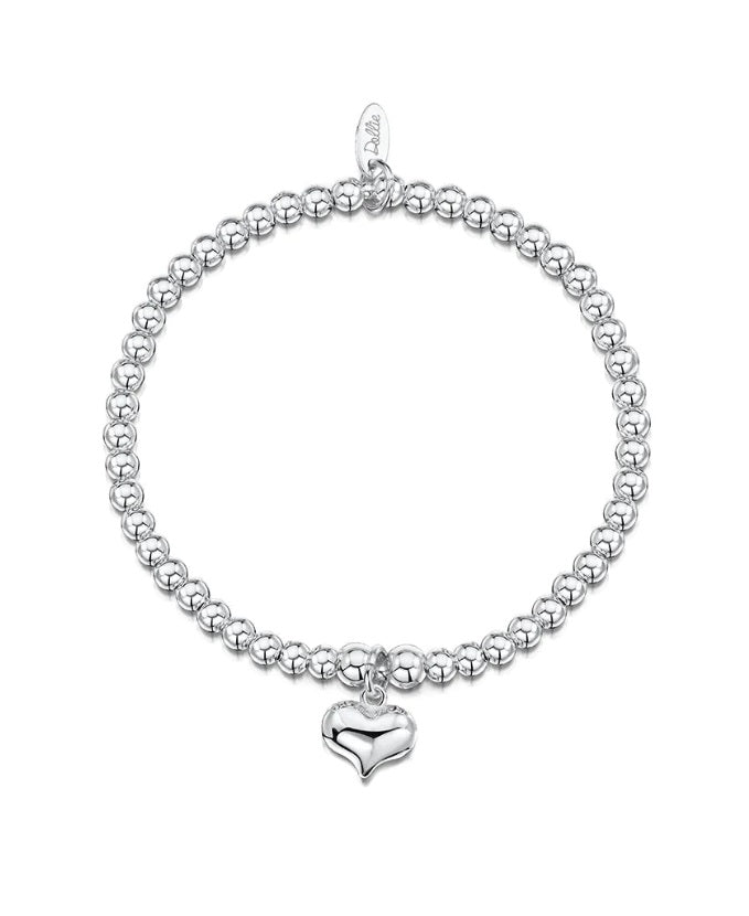 Sterling Silver Dollie Jewellery Paris Heart Stacking Bracelet