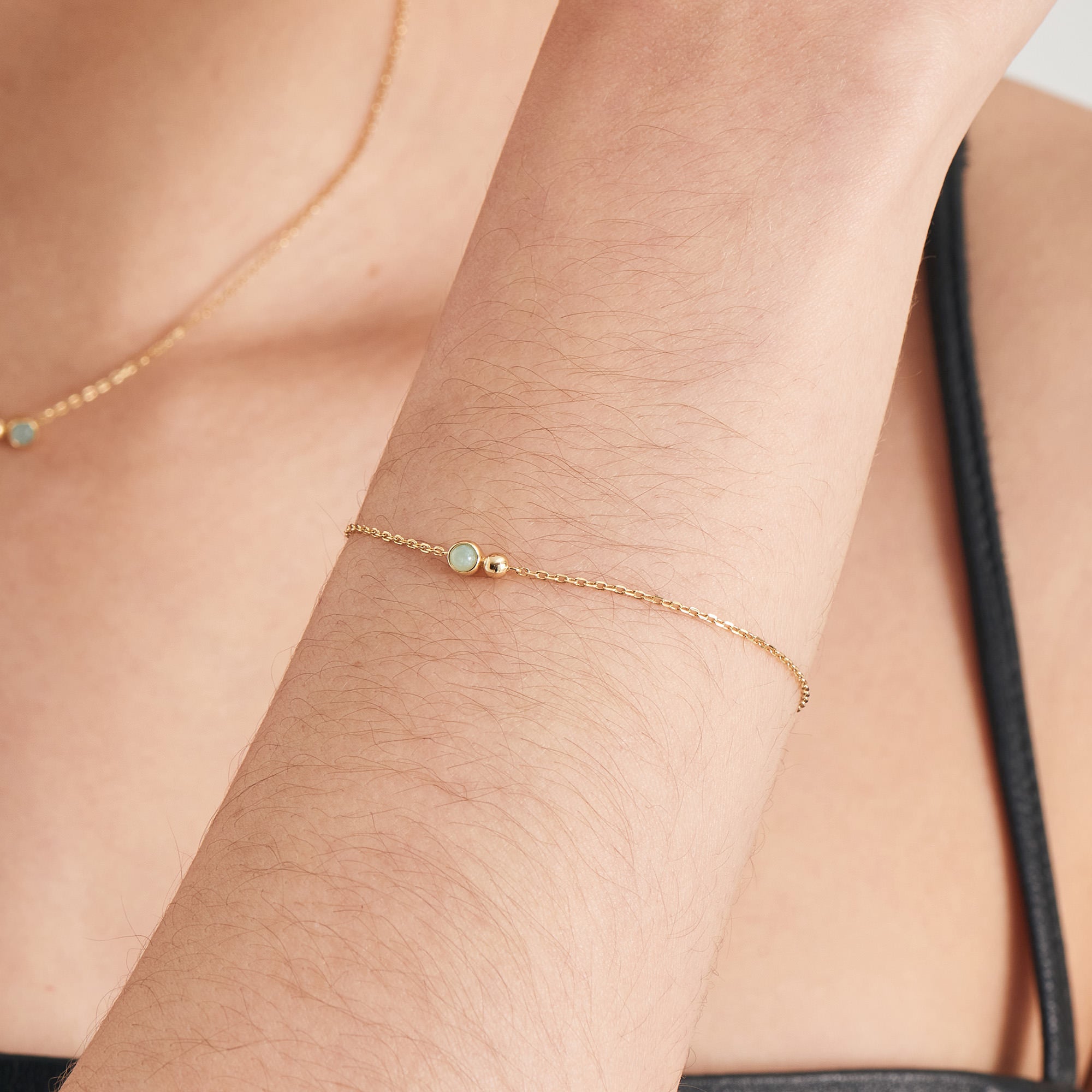Gold Vermeil Ania Haie Orb Amazonite Chain Bracelet