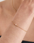 Gold Vermeil Ania Haie Orb Rose Quartz Chain Bracelet