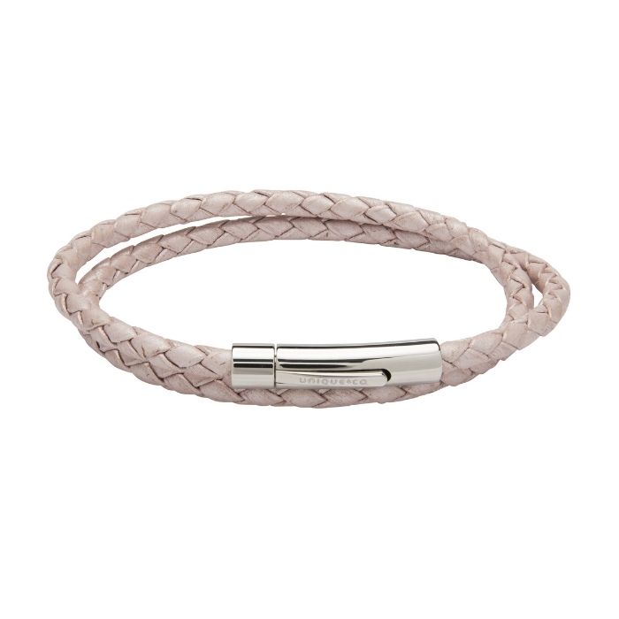 Ladies Unique &amp; Co Metallic Pink Leather Bracelet