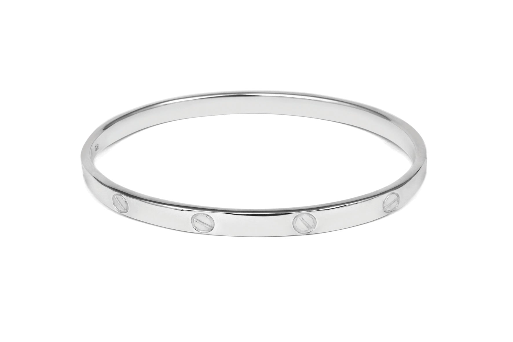 Solid Sterling Silver 5mm Screw Decoration Bangle