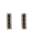 18ct White Gold Ruby and Diamond Hoop Earrings