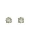 18ct White Gold 0.20ct Claw Set Diamond Cluster Stud Earrings