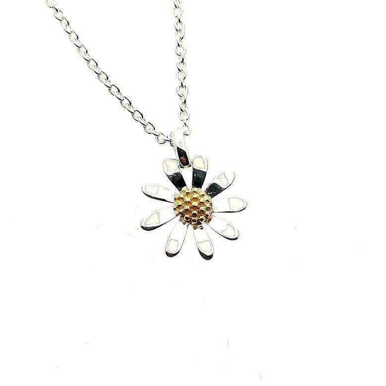 Sterling Silver 16mm Daisy Necklace