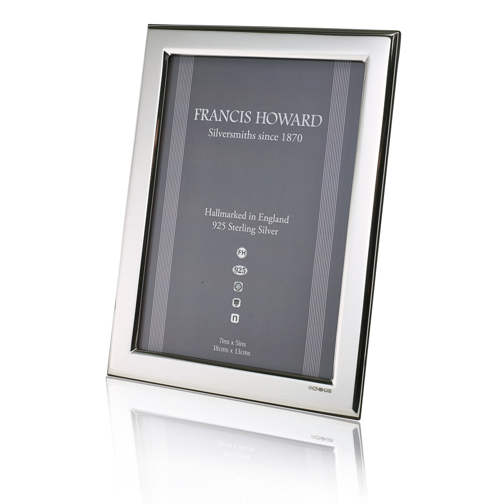 Sterling Silver 5 x 3.5&quot; Durham Plain Polished Photograph Frame