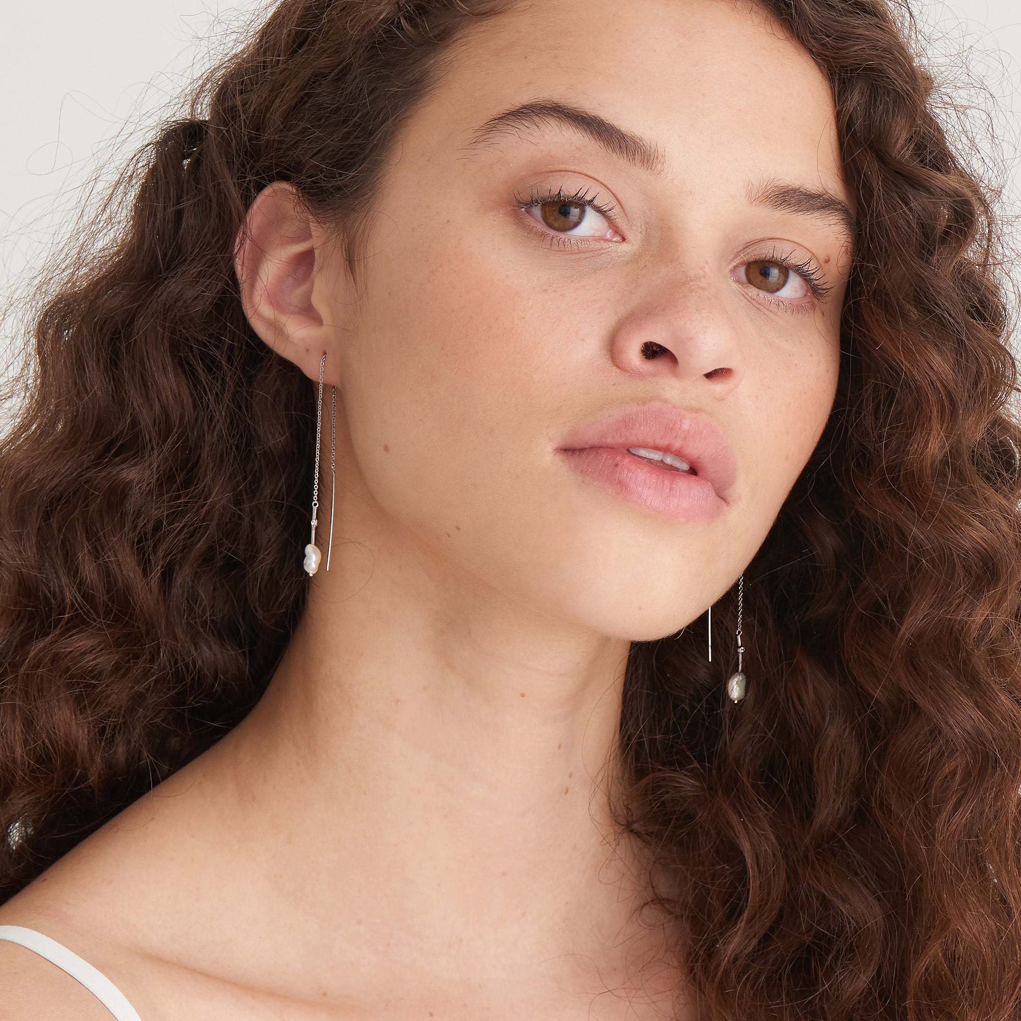 Sterling Silver Ania Haie Pearl Threader Earrings