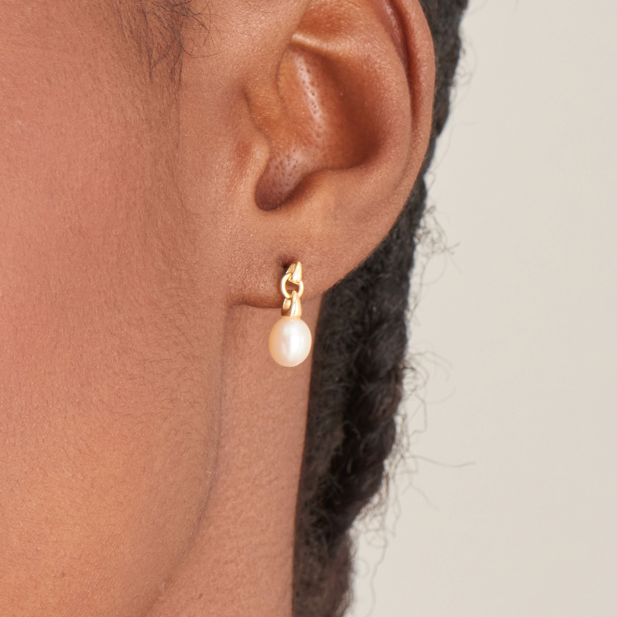 Gold Vermeil Ania Haie Pearl Drop Stud Earrings