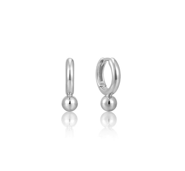 Sterling Silver Ania Haie Orb Drop Huggie Hoop Earrings