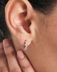 Sterling Silver Ania Haie Sparkle Cluster Huggie Hoop Earrings