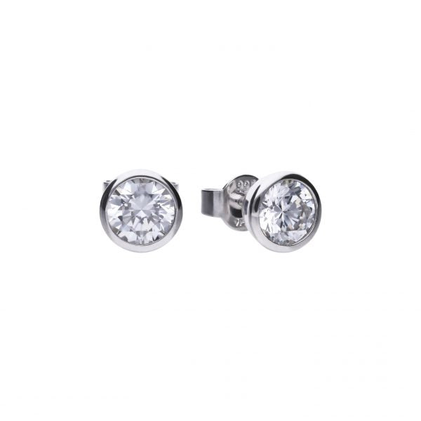 Diamonfire 1.50ct CZ Rub Set Stud Earrings