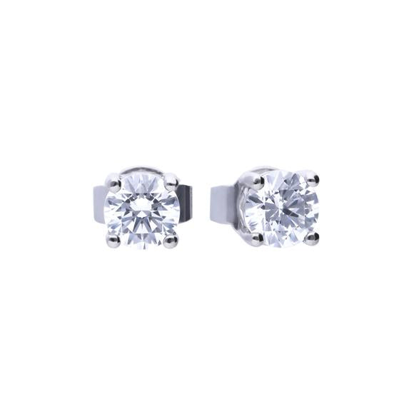 Diamonfire 1.00ct Total Single Stone CZ Stud Earrings