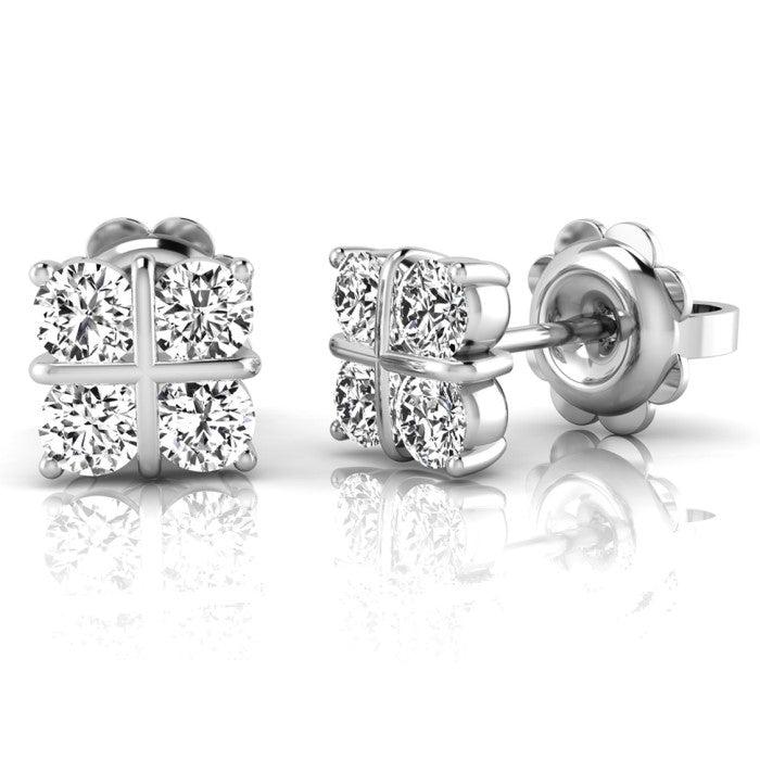 9ct White Gold 0.25ct Claw Set Stud Earrings