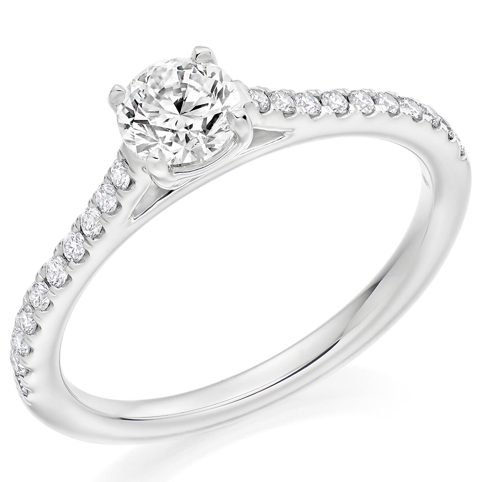 Platinum 0.70ct Solitaire Diamond Ring