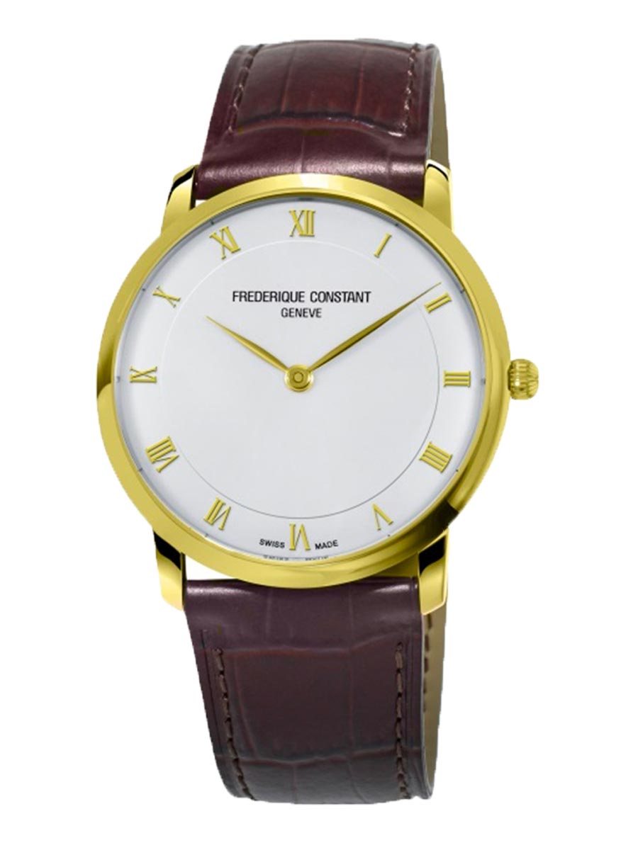 Midsize Frederique Constant Slimline Watch on Leather Strap