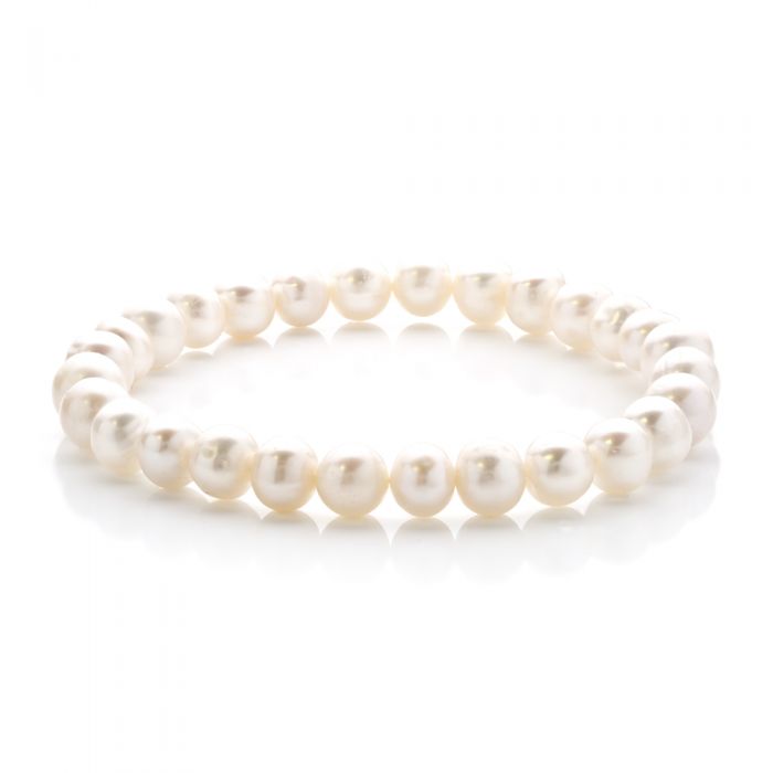 White Freshwater Pearl Expanding Bracelet