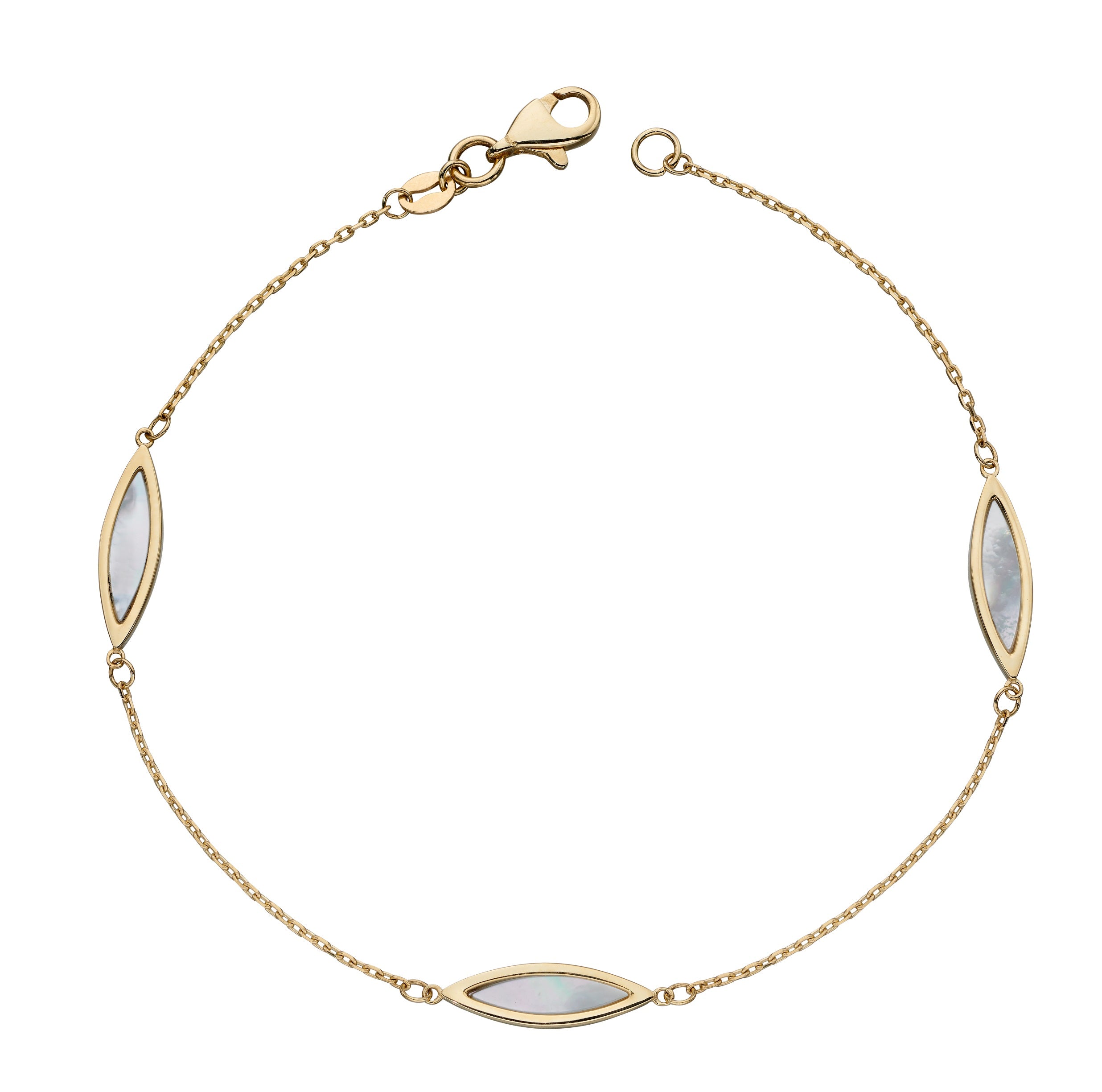 9ct Yellow Gold Mother Of Pearl Bracelet