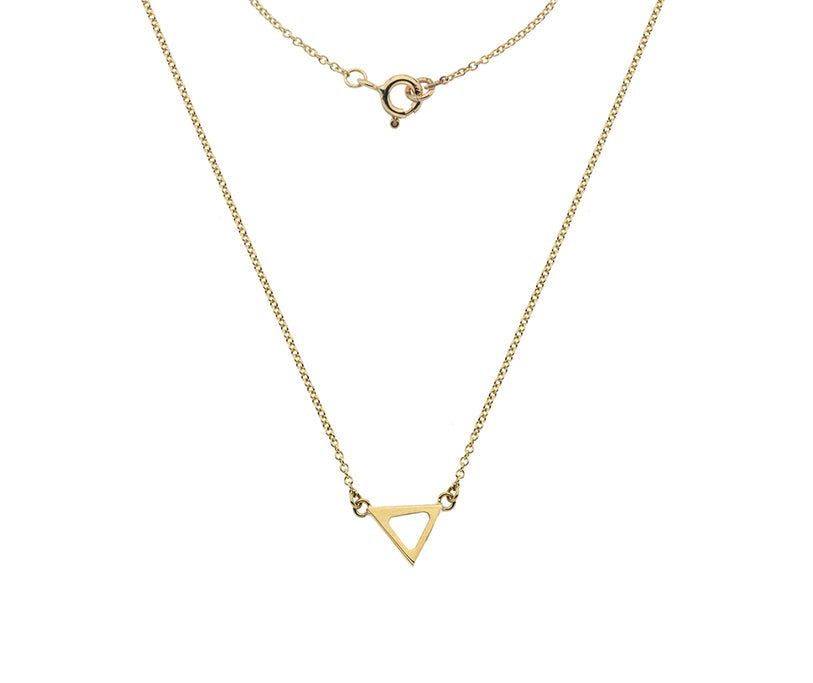9ct Yellow Gold Triangle Station Necklace