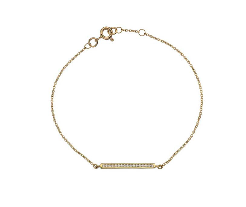 9ct Yellow Gold CZ Set Bar Stacking Bracelet