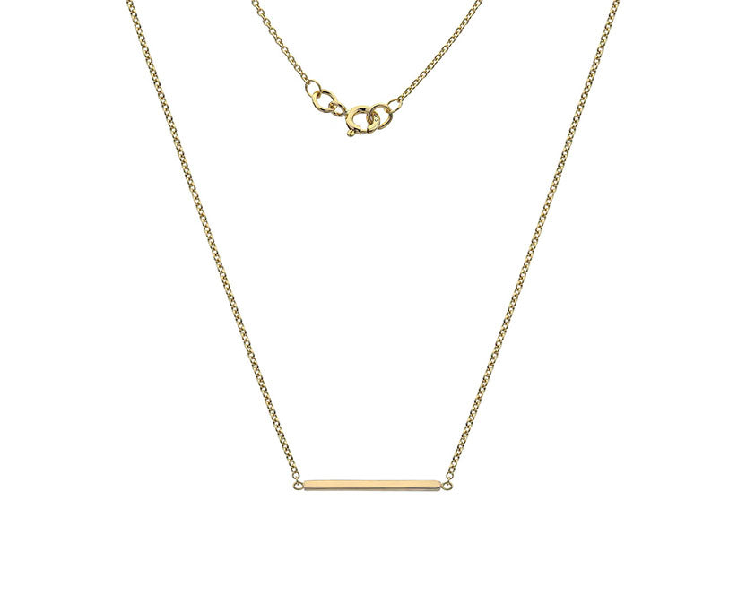 9ct Yellow Gold Bar Necklace