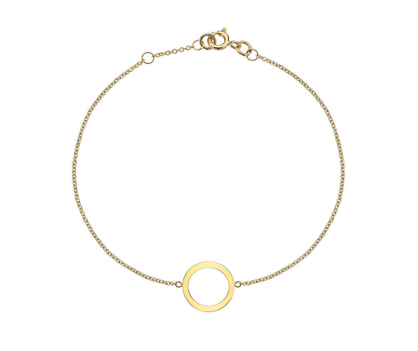 9ct Yellow Gold Circle Station Stacking Bracelet