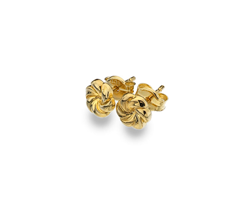 9ct Yellow Gold Spiral Stud Earrings