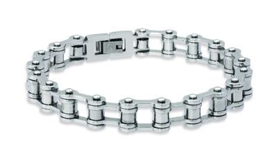 Mens Unique &amp; Co Steel Bike Chain Bracelet