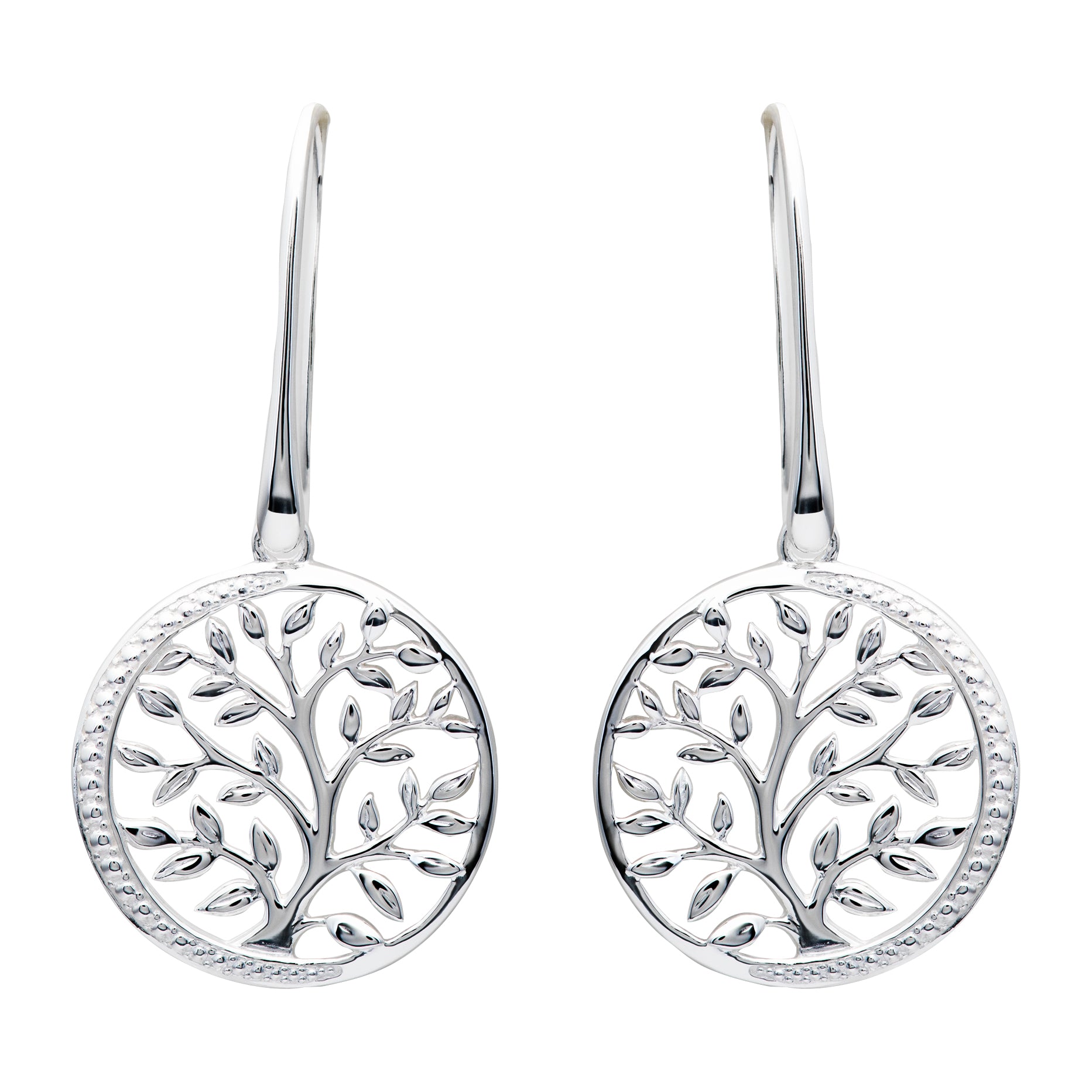 Sterling Silver Tree Of Life Drop Earrings