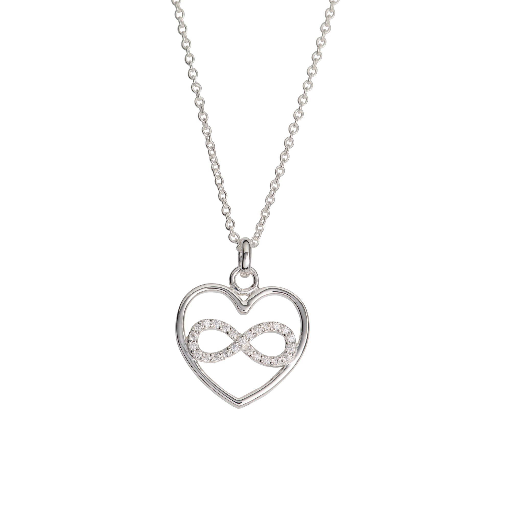 Sterling Silver Infinity Heart Necklace