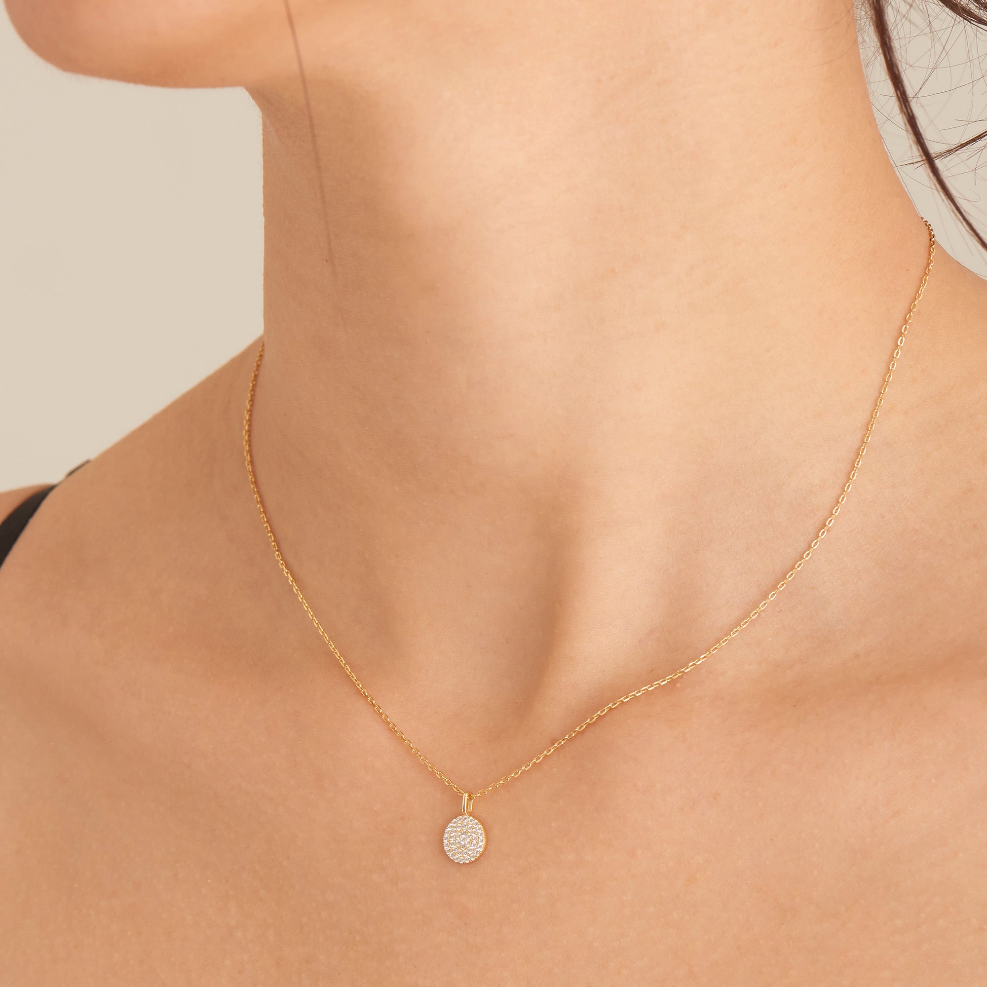 Gold Vermeil Ania Haie Glam Disc Pendant Necklace