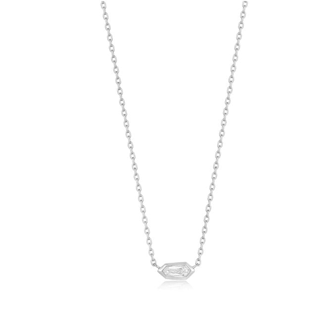 Sterling Silver Ania Haie Sparkle Emblem Chain Necklace