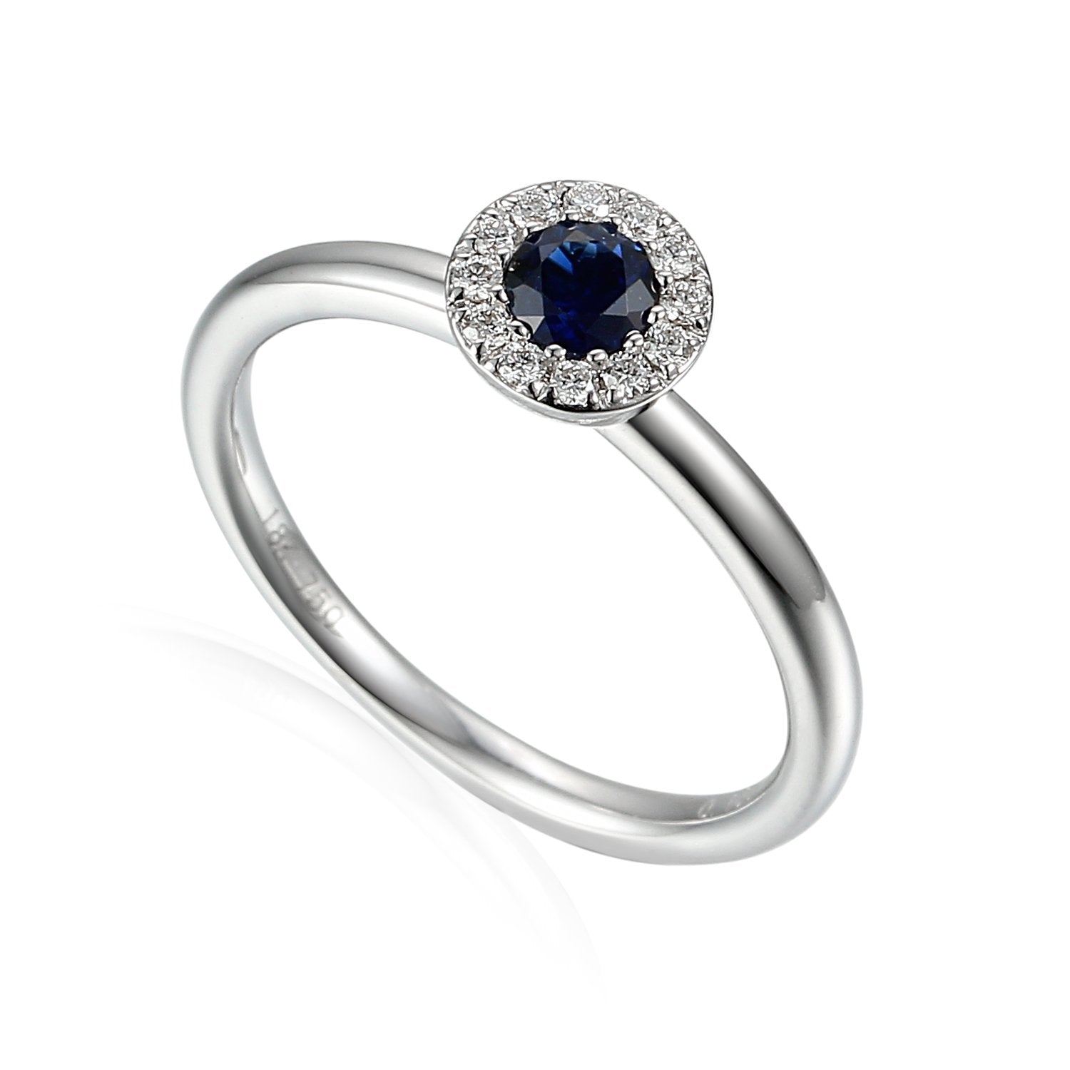 18ct White Gold Sapphire and Diamond Cluster Ring