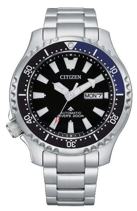 Mens Steel Citizen Automatic ProMaster Diver Watch on Bracelet