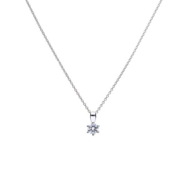 Sterling Silver Diamonfire 0.25ct Claw Set Zirconia Necklace