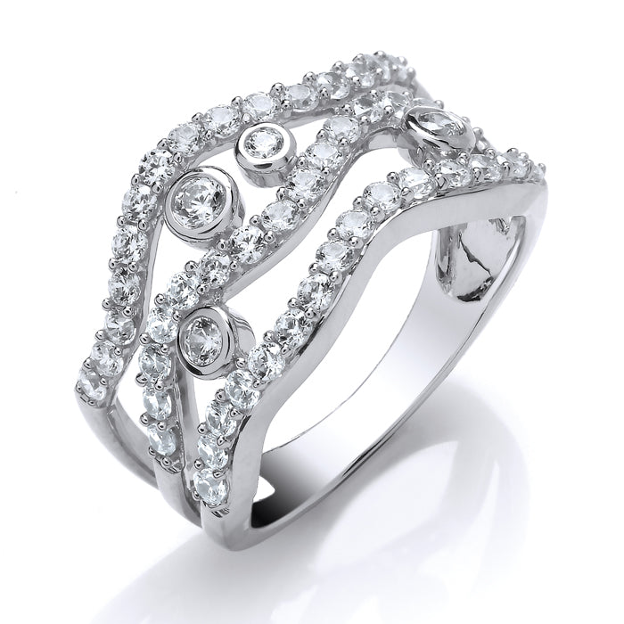 18ct White Gold Diamond Fancy Cluster Ring