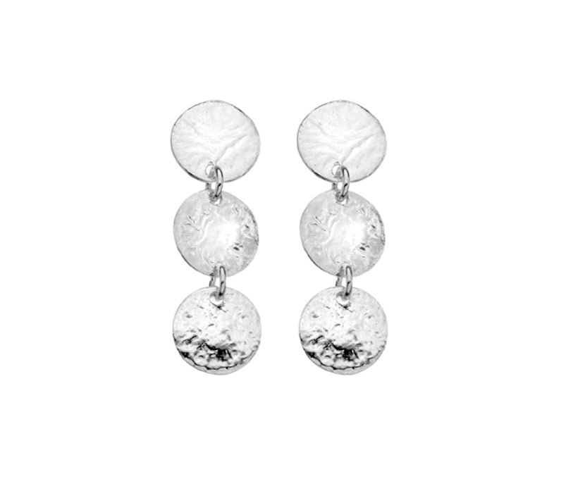 Sterling Silver Circle Drop Earrings