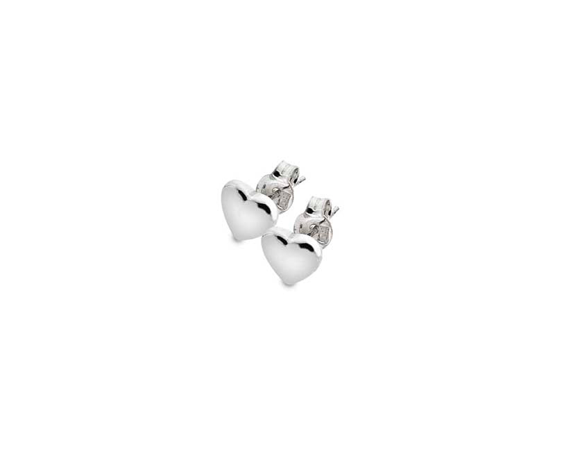 Sterling Silver Puffed Heart Stud Earrings
