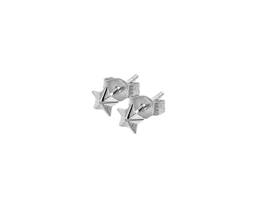 Sterling Silver Pointy Star Stud Earrings